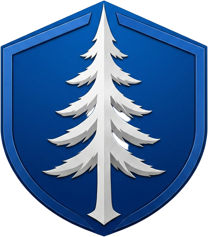 Iron Pine Landscaping shield emblem